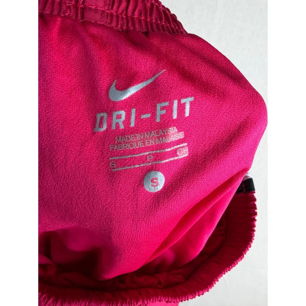 Nike Running Shorts Women's Size Small Lined Pink White Mesh Athletic Shorts